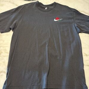 Nike Dark Gray T-Shirt with Rose Embroidery